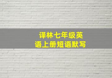 译林七年级英语上册短语默写