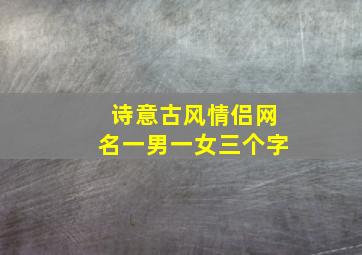 诗意古风情侣网名一男一女三个字