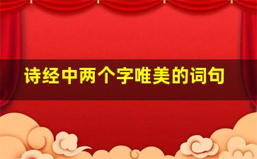 诗经中两个字唯美的词句