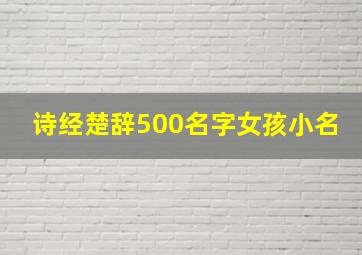 诗经楚辞500名字女孩小名