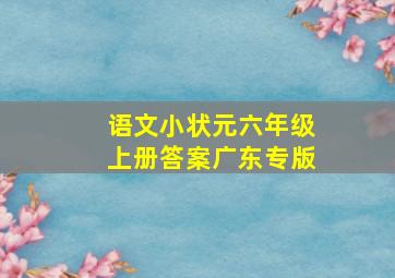 语文小状元六年级上册答案广东专版