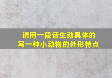 请用一段话生动具体的写一种小动物的外形特点