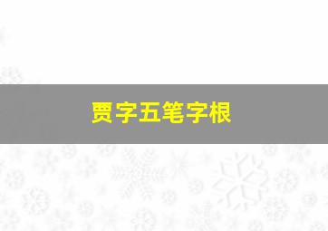 贾字五笔字根