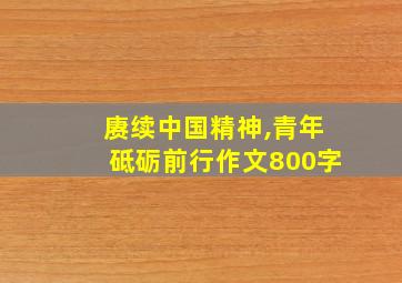 赓续中国精神,青年砥砺前行作文800字