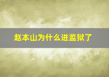 赵本山为什么进监狱了