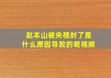 赵本山被央视封了是什么原因导致的呢视频