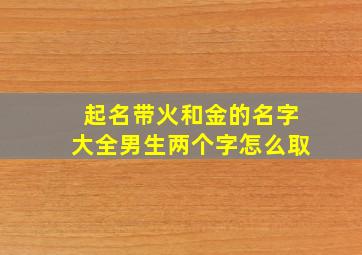 起名带火和金的名字大全男生两个字怎么取