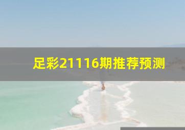 足彩21116期推荐预测