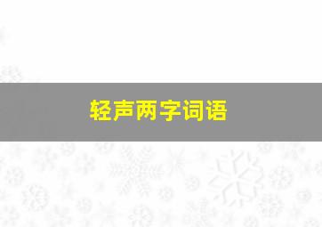 轻声两字词语