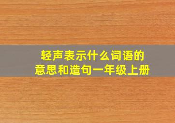 轻声表示什么词语的意思和造句一年级上册