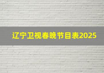 辽宁卫视春晚节目表2025