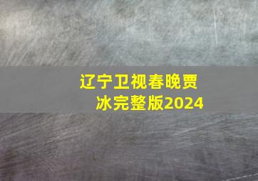 辽宁卫视春晚贾冰完整版2024