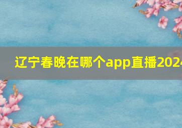 辽宁春晚在哪个app直播2024