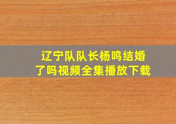 辽宁队队长杨鸣结婚了吗视频全集播放下载