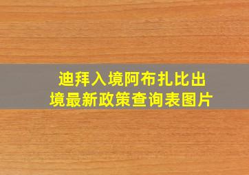 迪拜入境阿布扎比出境最新政策查询表图片