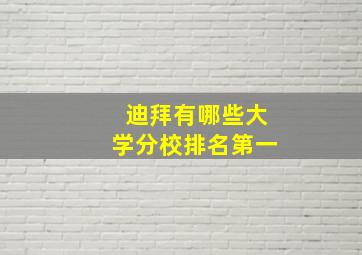 迪拜有哪些大学分校排名第一