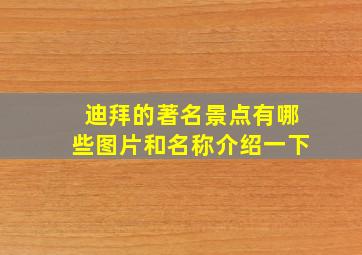 迪拜的著名景点有哪些图片和名称介绍一下