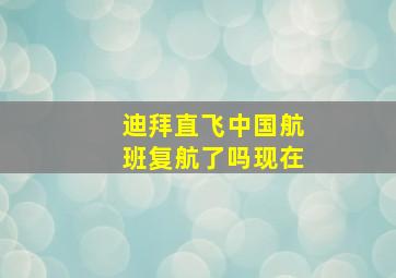 迪拜直飞中国航班复航了吗现在