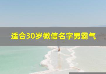 适合30岁微信名字男霸气