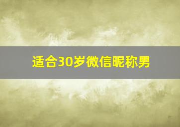 适合30岁微信昵称男