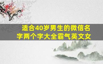 适合40岁男生的微信名字两个字大全霸气英文女