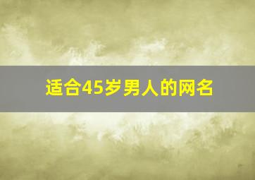 适合45岁男人的网名