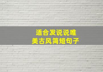 适合发说说唯美古风简短句子