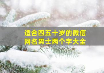 适合四五十岁的微信网名男士两个字大全