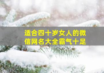 适合四十岁女人的微信网名大全霸气十足