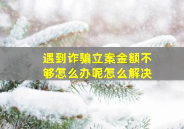 遇到诈骗立案金额不够怎么办呢怎么解决