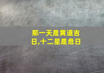 那一天是黄道吉日,十二星是危日