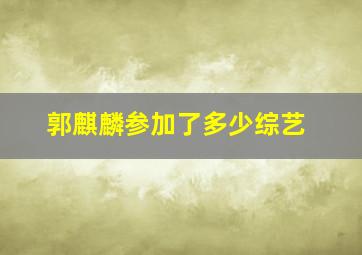 郭麒麟参加了多少综艺