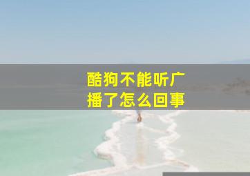 酷狗不能听广播了怎么回事