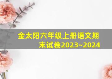 金太阳六年级上册语文期末试卷2023~2024