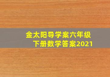 金太阳导学案六年级下册数学答案2021