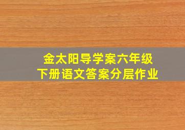 金太阳导学案六年级下册语文答案分层作业