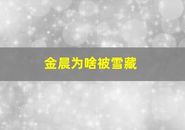 金晨为啥被雪藏