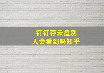 钉钉存云盘别人会看到吗知乎