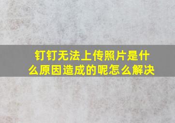 钉钉无法上传照片是什么原因造成的呢怎么解决