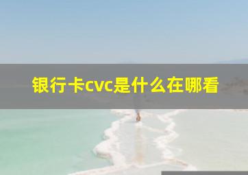 银行卡cvc是什么在哪看