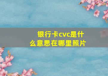 银行卡cvc是什么意思在哪里照片