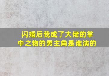 闪婚后我成了大佬的掌中之物的男主角是谁演的