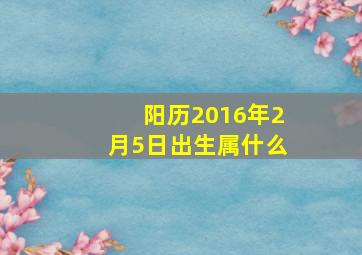 阳历2016年2月5日出生属什么