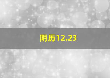 阴历12.23