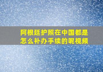 阿根廷护照在中国都是怎么补办手续的呢视频