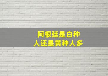 阿根廷是白种人还是黄种人多