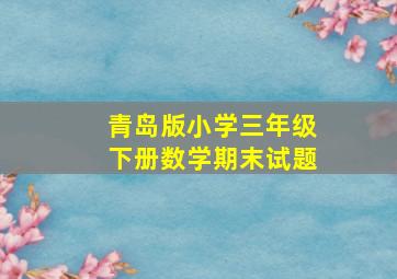 青岛版小学三年级下册数学期末试题