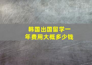 韩国出国留学一年费用大概多少钱