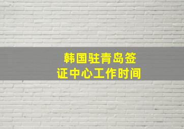 韩国驻青岛签证中心工作时间