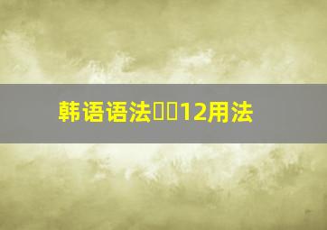 韩语语法으로12用法